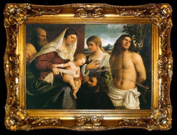 framed  Sebastiano del Piombo La Sainte Famille avec sainte Catherine, ta009-2